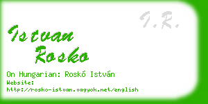 istvan rosko business card